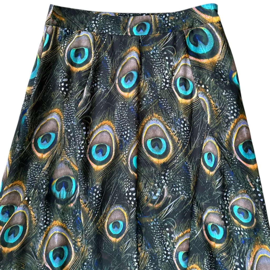 Like New Show Me Your Mumu Peacock Feather Maxi Skirt Size Small - Image 6