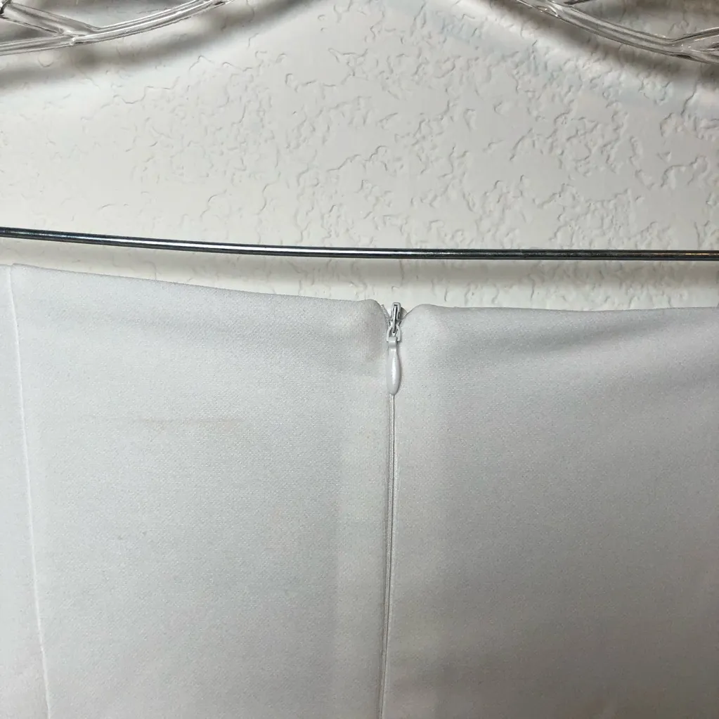 NWT White and Silver Rhinestone Strapless Mini Dress Size L Size L - Image 6