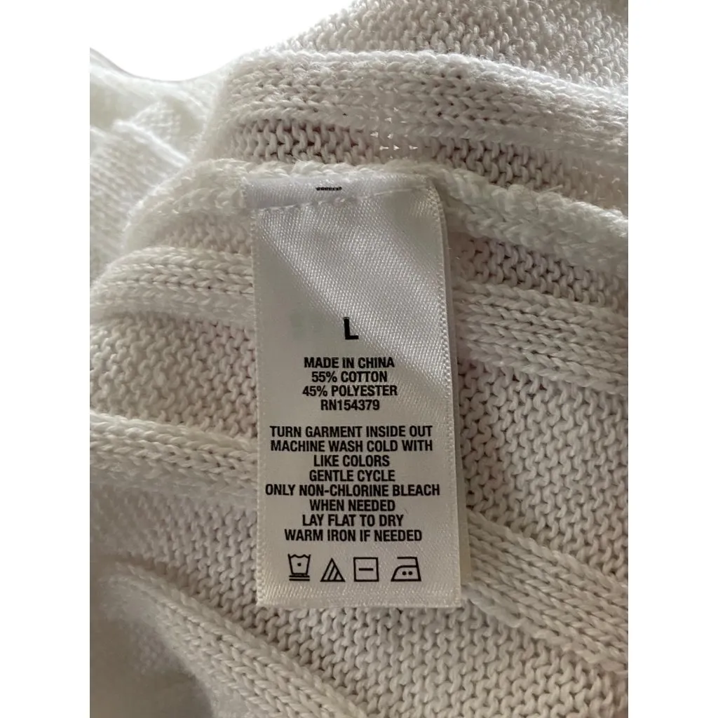 Aeropostale Ribbed Cardigan White Size L - Image 4