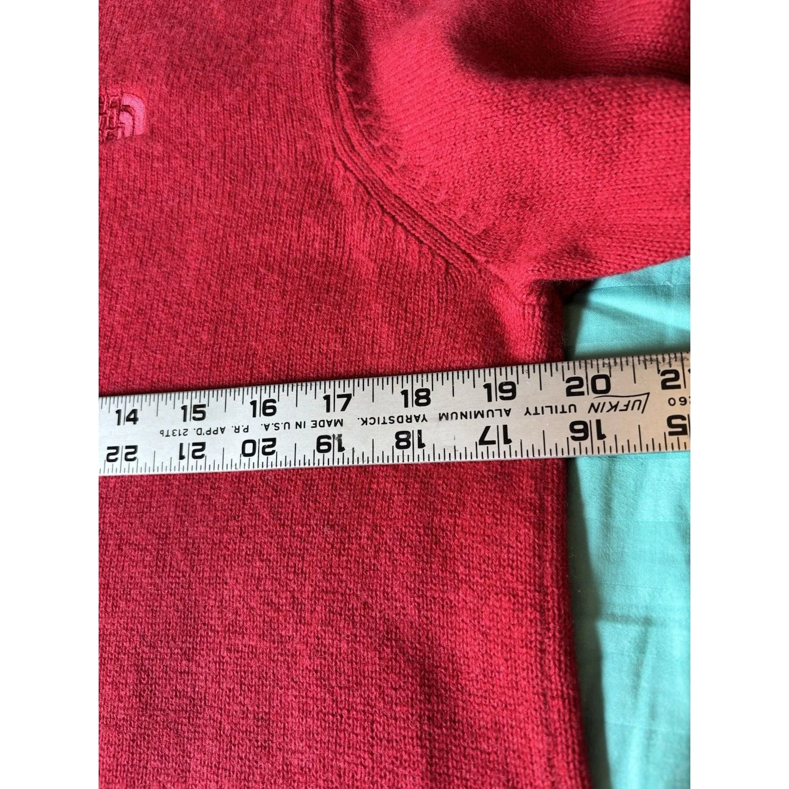 The North Face Women Wool Blend Knit Sweater Crew Neck Winter Red Sz Sp - Image 8