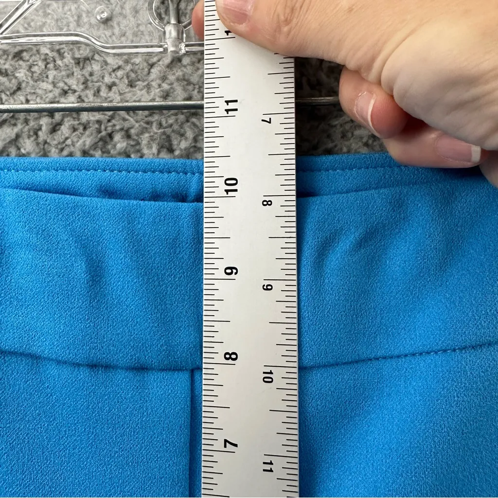 NWT Lisette L Montreal Tricotine Straight Pants Pull On Button Turquoise 2 x 30 Blue - Image 7