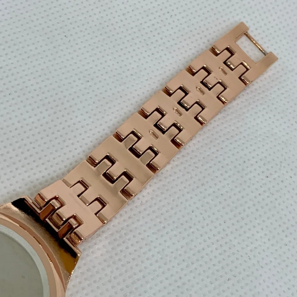 Inc rose gold tone women’s watch 36mm mop dial rhinestones quartz running - Image 7