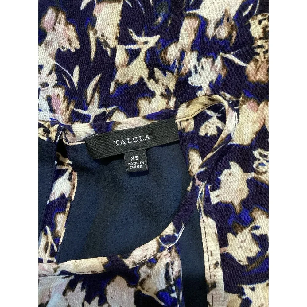 Talula Cosmio Midi Floral Backless Dress Sleeveless Navy Blue XS - Image 5