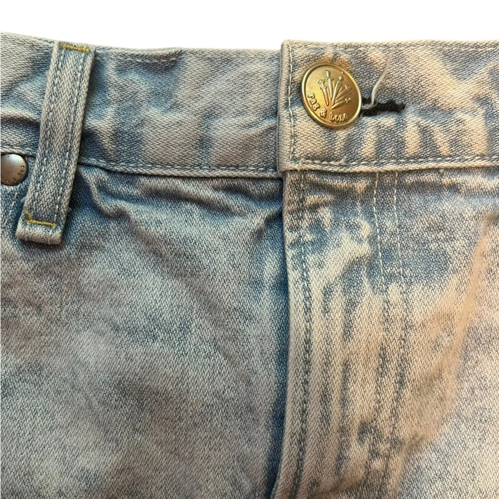 Rag & Bone Light‎ Wash Denim Mini Skirt - Image 4