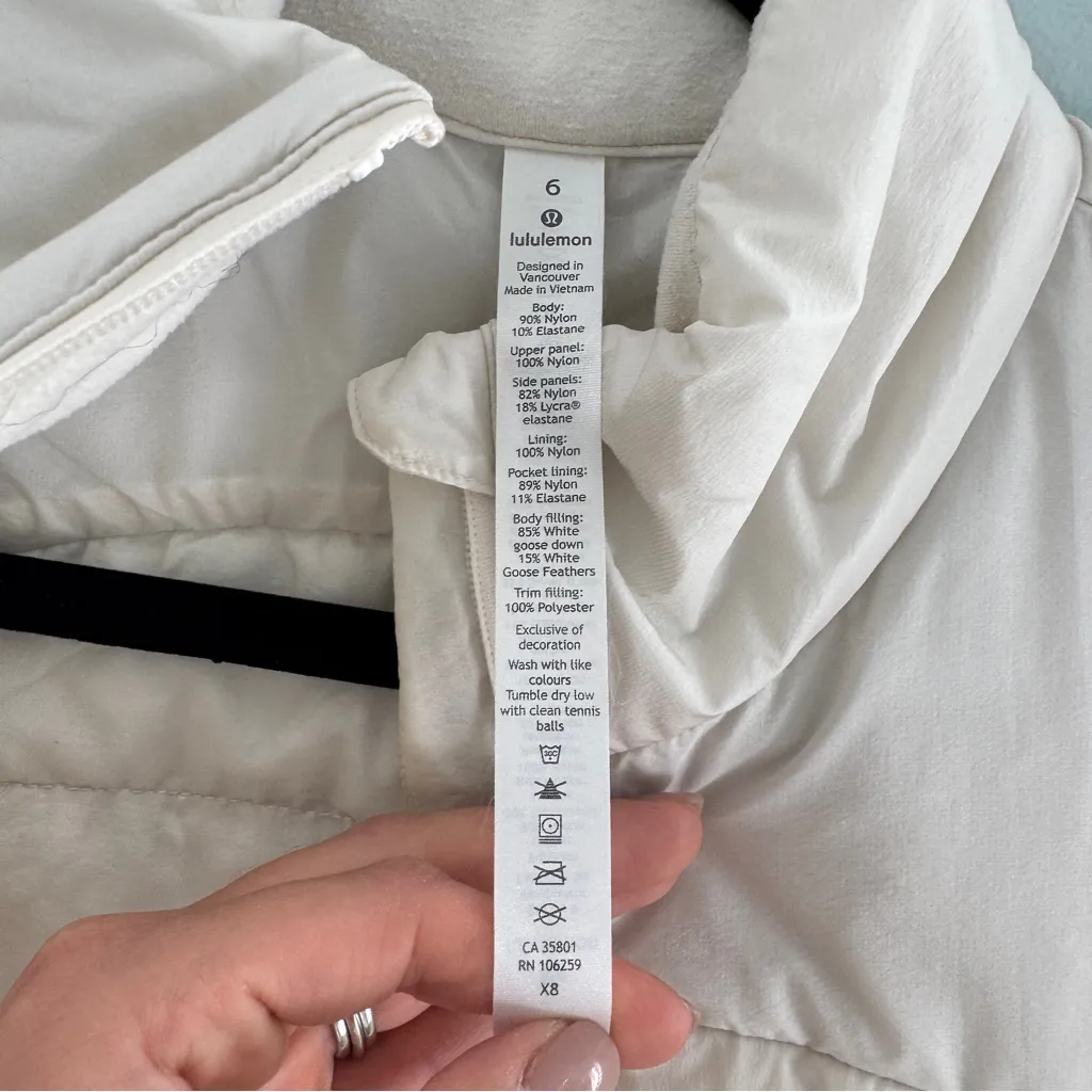 Lululemon Down For It All Vest Off-White 6 - Image 10