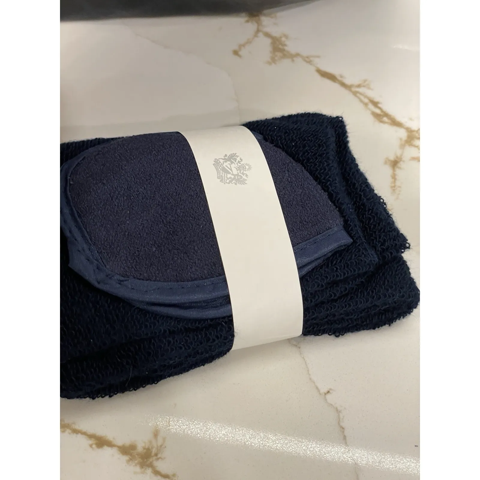 Vintage British Airways First Class Amenities Bag Zipper Black Blue Socks Mask - Image 5