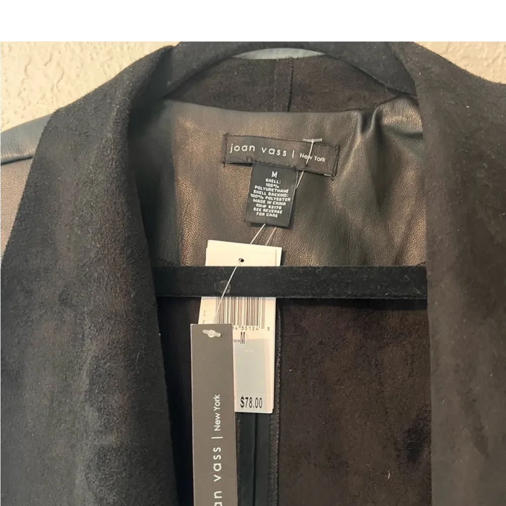 Joan Vass new york faux leather black Casual vest size Medium retail $78 NWT - Image 8