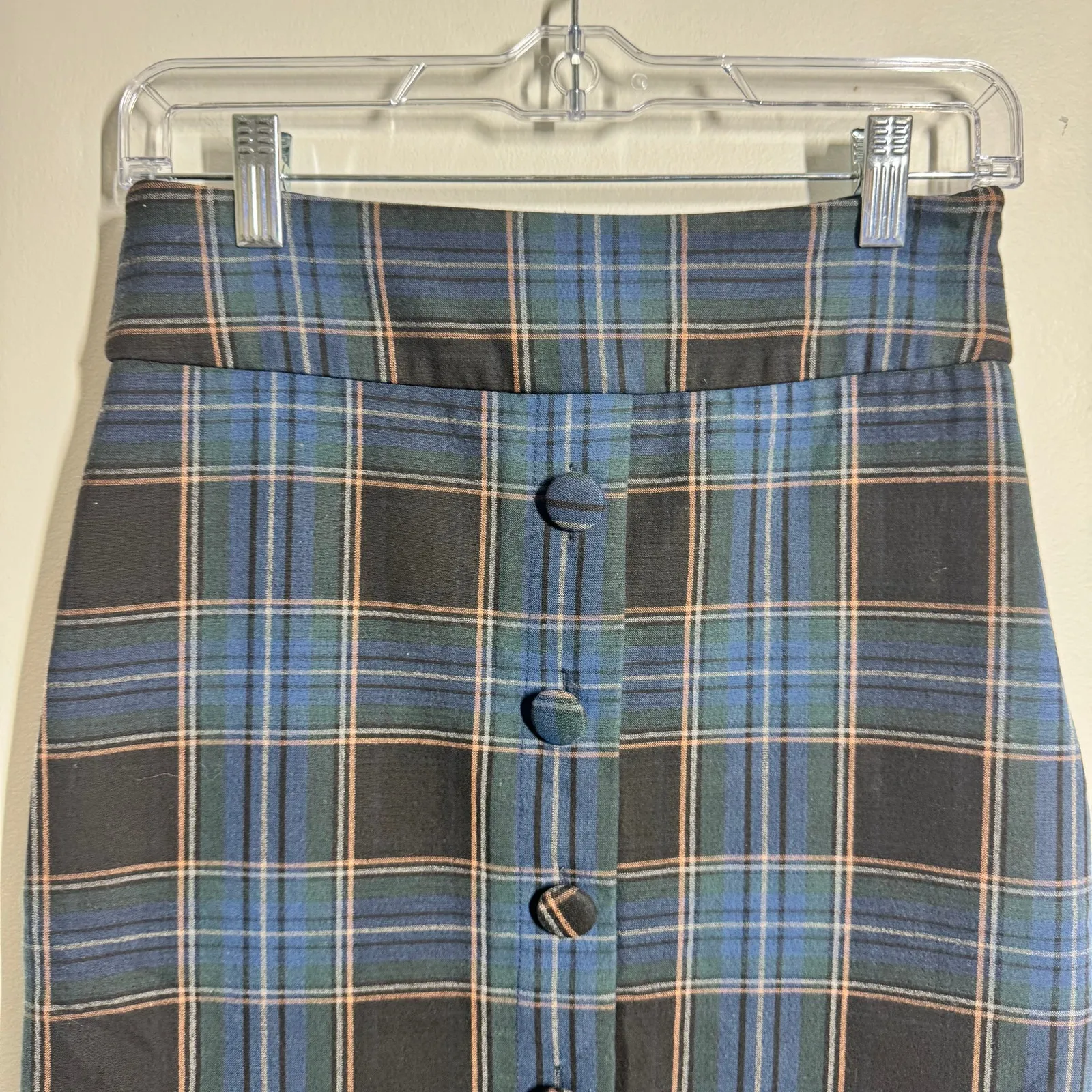 Anthropologie Maeve Skirt Women 2 Bernadette Plaid Pencil Dark Academia Punk - Image 3