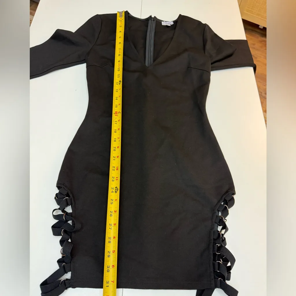 Tobi Black V-Neck Mini Dress with Side Cutouts size S - Image 9