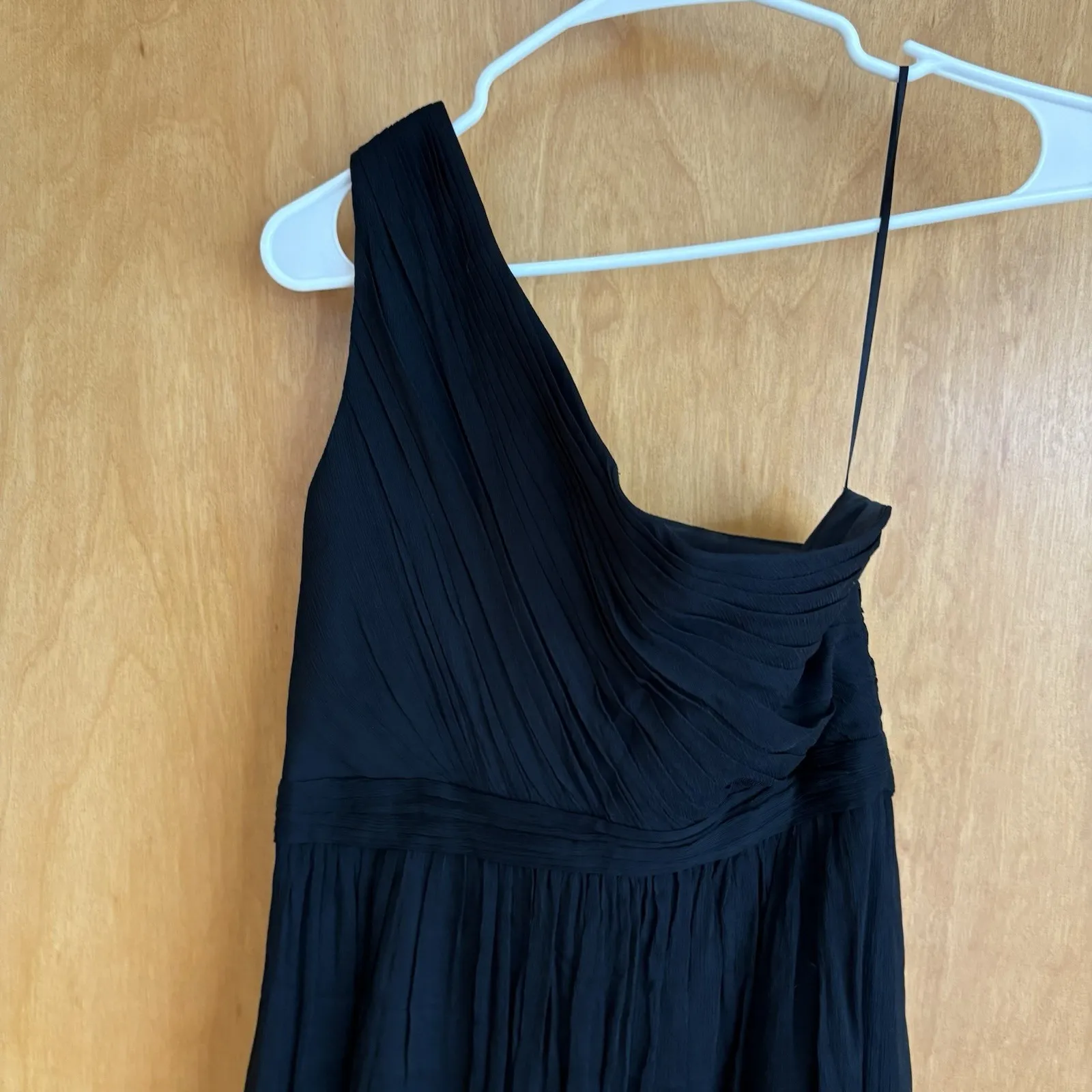 J CREW‎ SHORT DRESS SILK CHIFFON FORMAL 4 KYLIE ONE SHOULDER Black #41825 - Image 7
