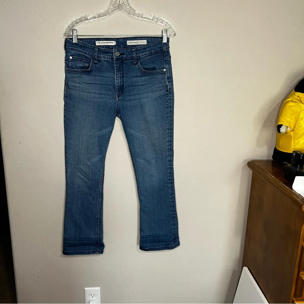 Pilcro for Anthropologie High Rise Bootcut Crop Denim Jeans - Image 4
