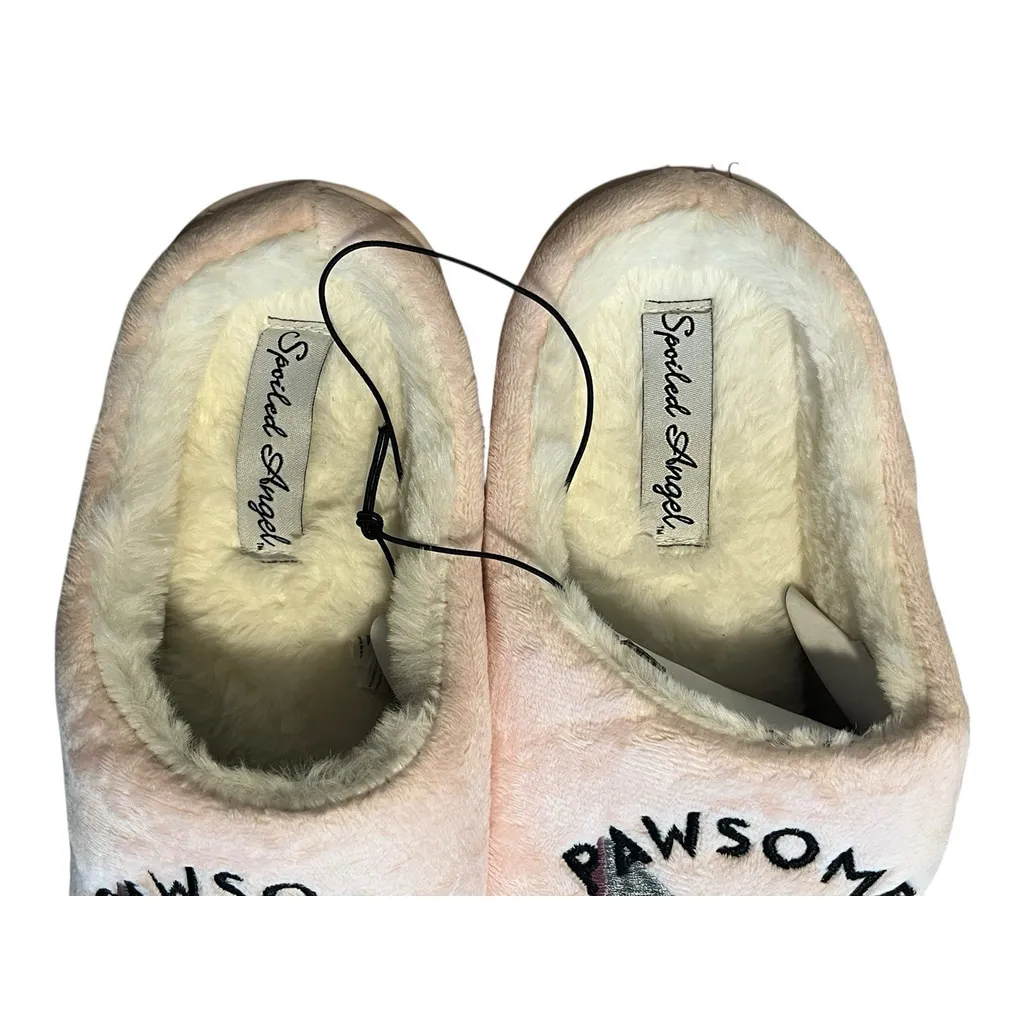 Spoiled Angel House Slippers & Socks Set Womens Size M 7/8 Pink Pawsome Slides - Image 7