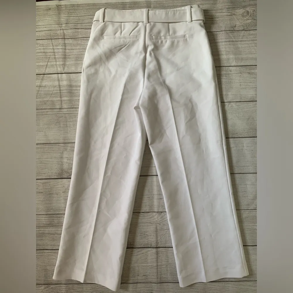 Crosby White Belted Cropped Wide Leg Pants Size 4 - Image 4