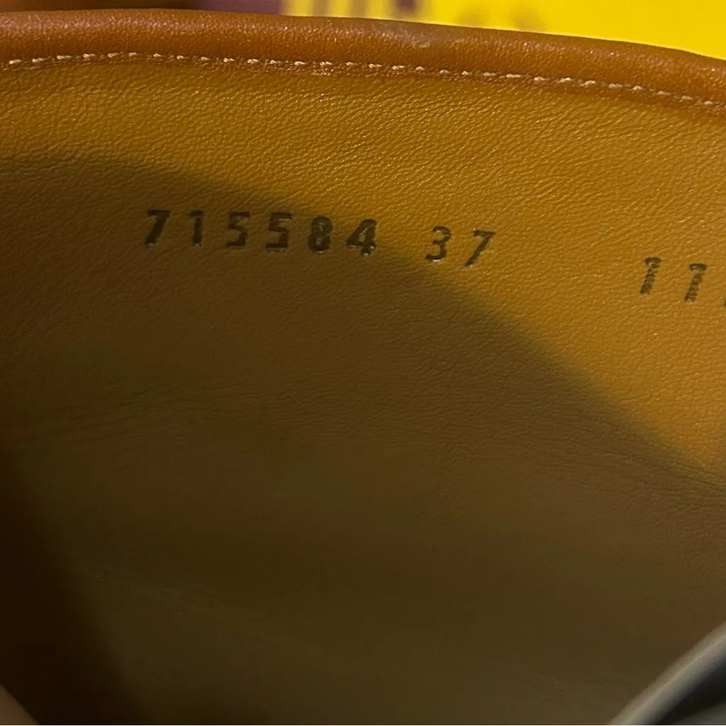 Gucci x Adidas Knee High Stripe Leather Boots Cognac size 37 - Image 8