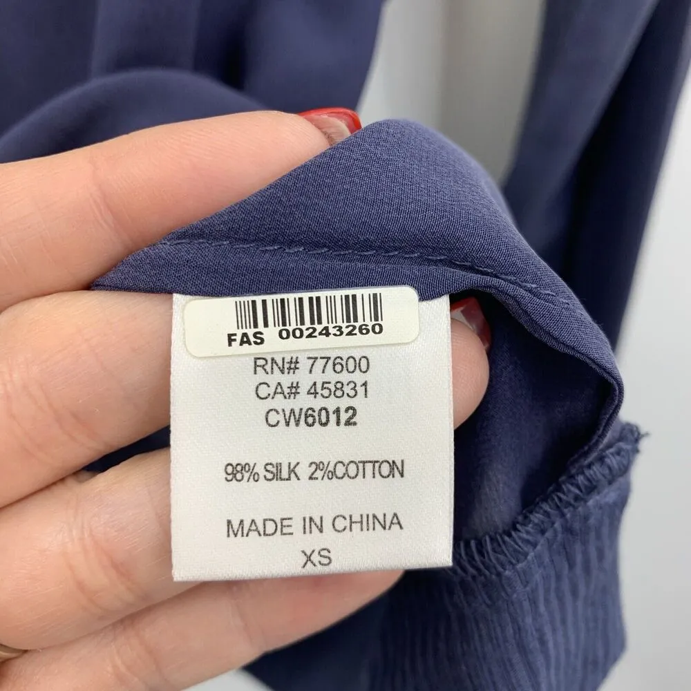 Chaser Size XS Sweater Silk Blend Mixed Media Sheer Panel Lightweight Pullover - Image 5