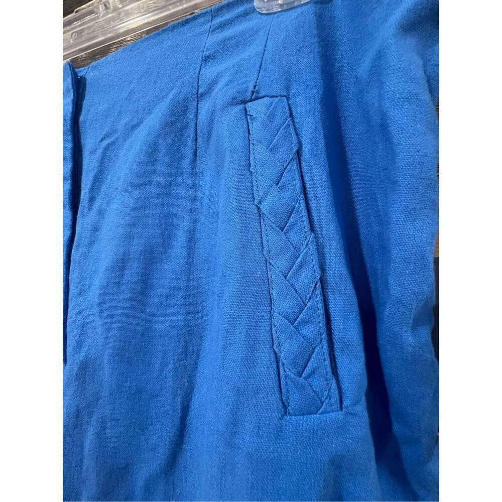 Jason Wu NWT Linen Blend Wide Leg Pants Braided Trim Nautical Coastal Sz 12 - Image 11