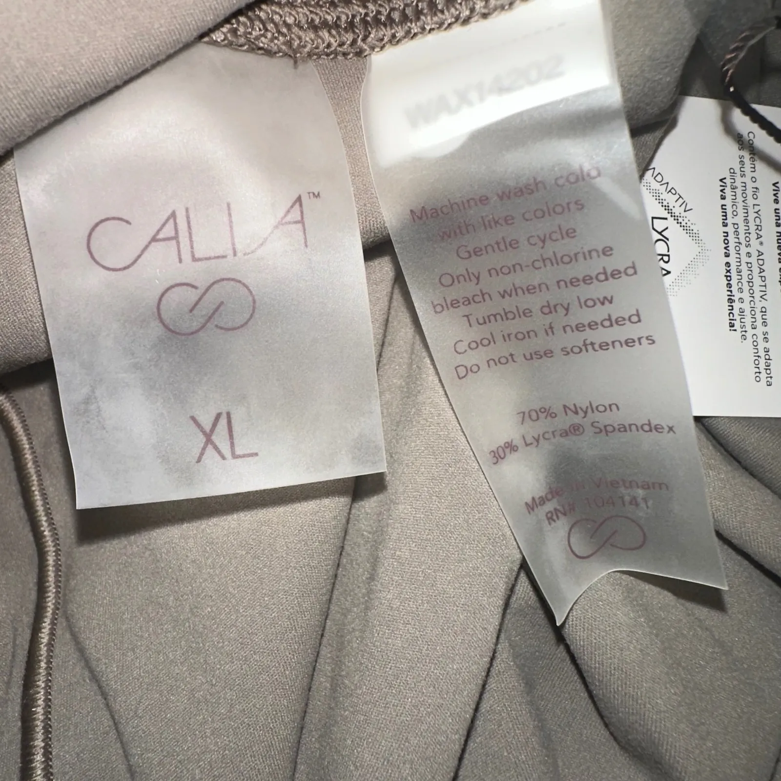 CALIA Inspire Collection High Rise 7/8 Legging Womens Size XL khaki Pocket Tan - Image 5