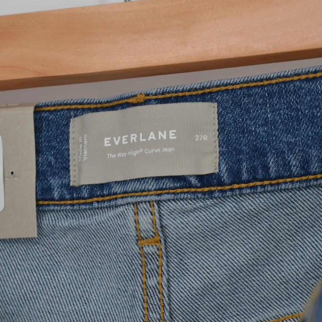 NEW Everlane The Way High Curve Jeans Vintage Blue Barrel Balloon Stretch 27 - Image 6