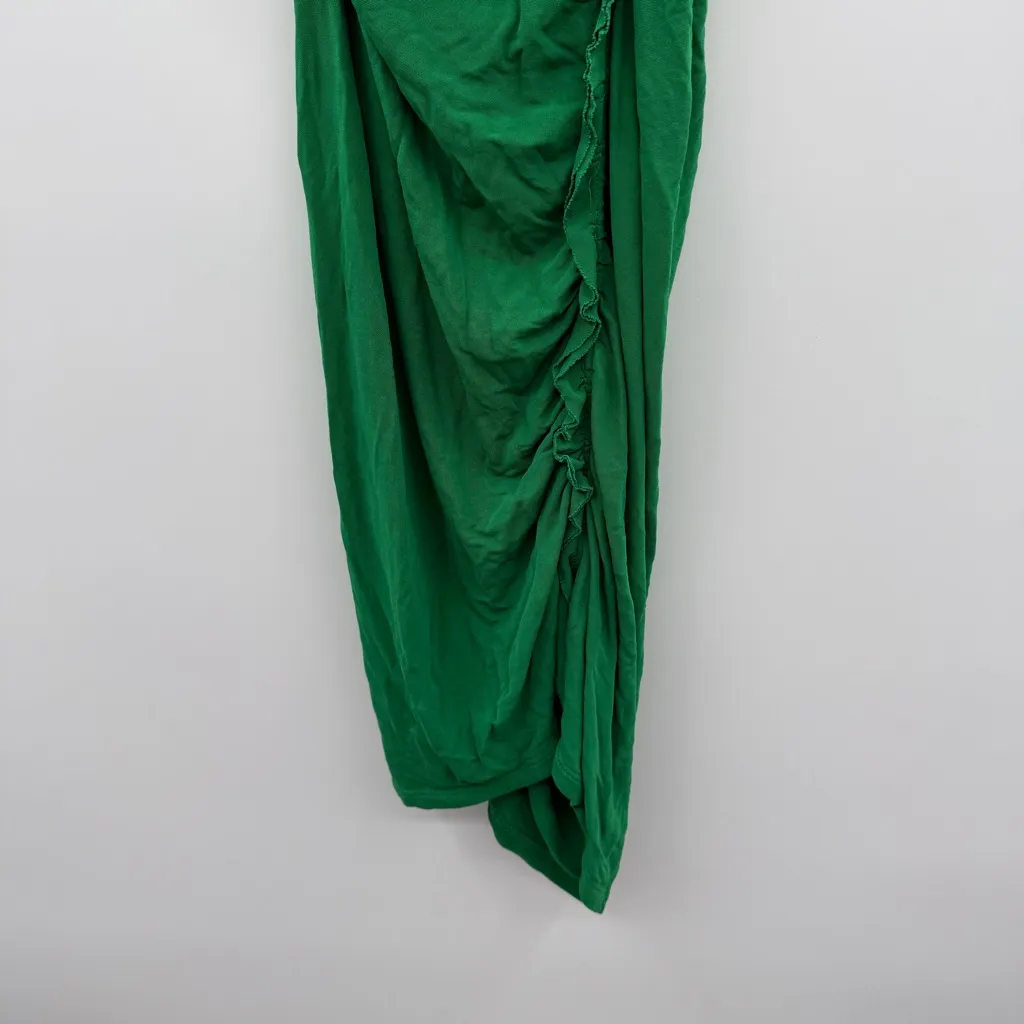 RTR Atlein Leger Green Sleeveless Cowl Neck Ruched‎ Bodycon Mini Dress Sz 38 EU - Image 5