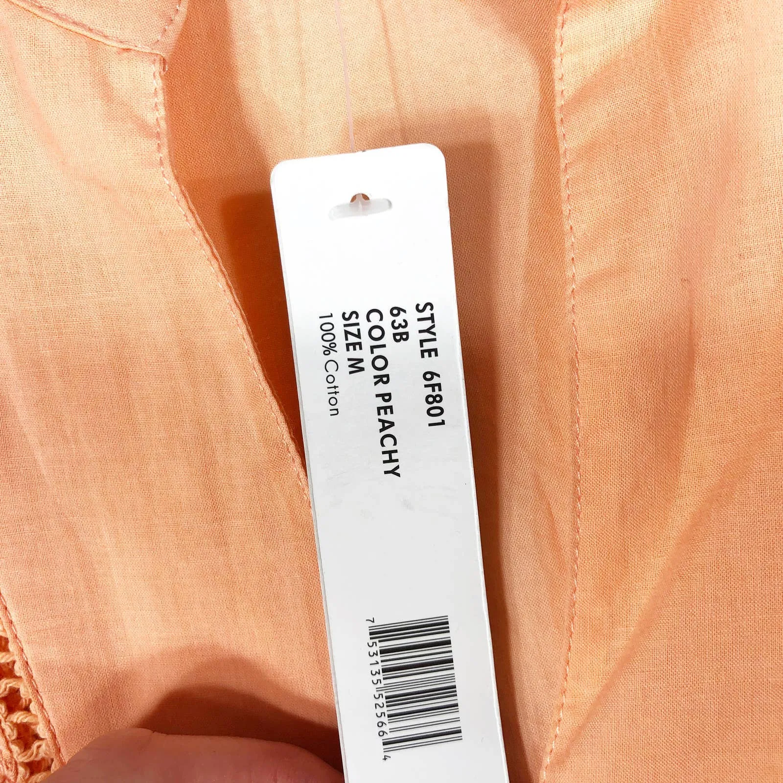 August Silk Medium Top Orange Peach Eyelet Embroidered Sleeveless Tunic 840 - Image 9