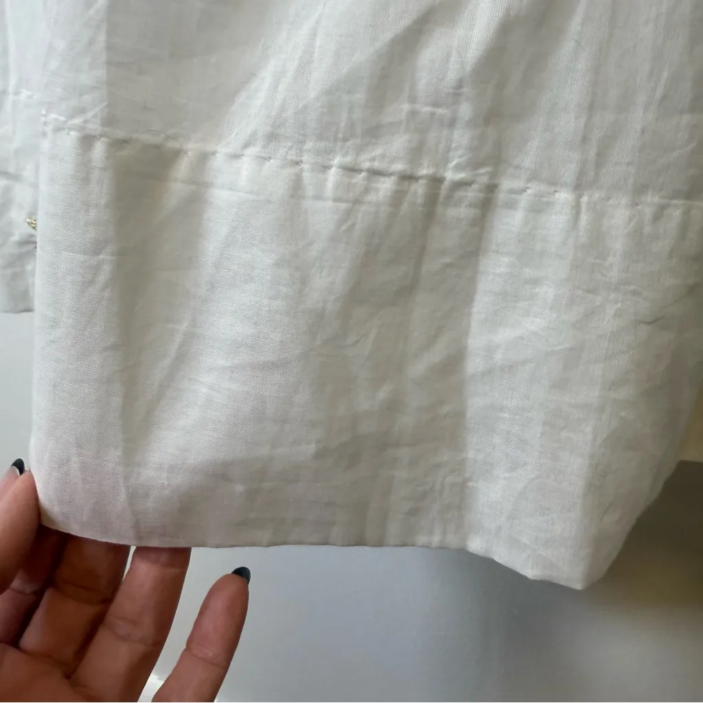 Gretchen Scott ‘Fiesta Time’ Embroidered Cotton Voile Dress Women’s Size Small White - Image 13