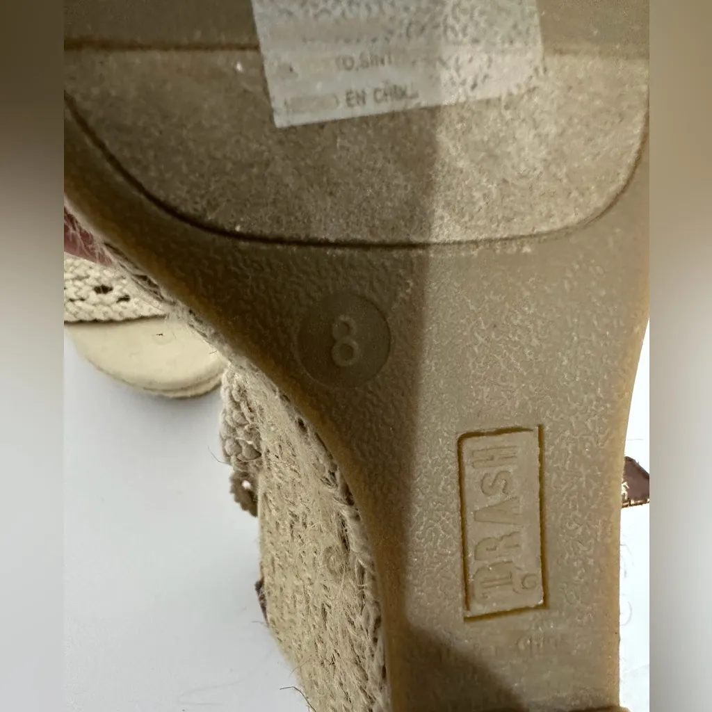 Brash Crochet Strap Espadrille Wedge Sandals Platform Neutral Y2K Size 8 - Image 16