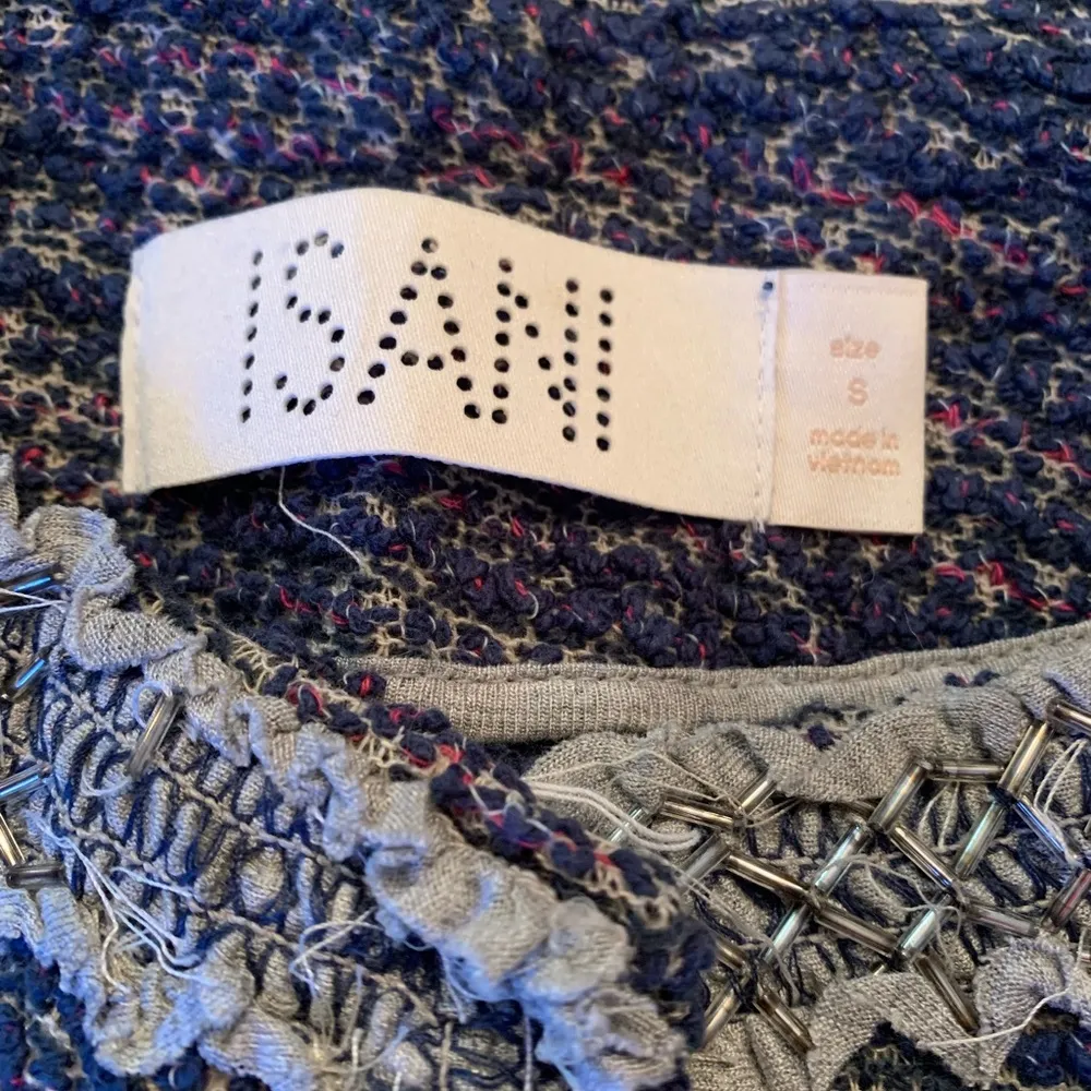 Anthropologie Isani Massey Jacket Tweed Womens Small Blue Long Sleeve Read - Image 4