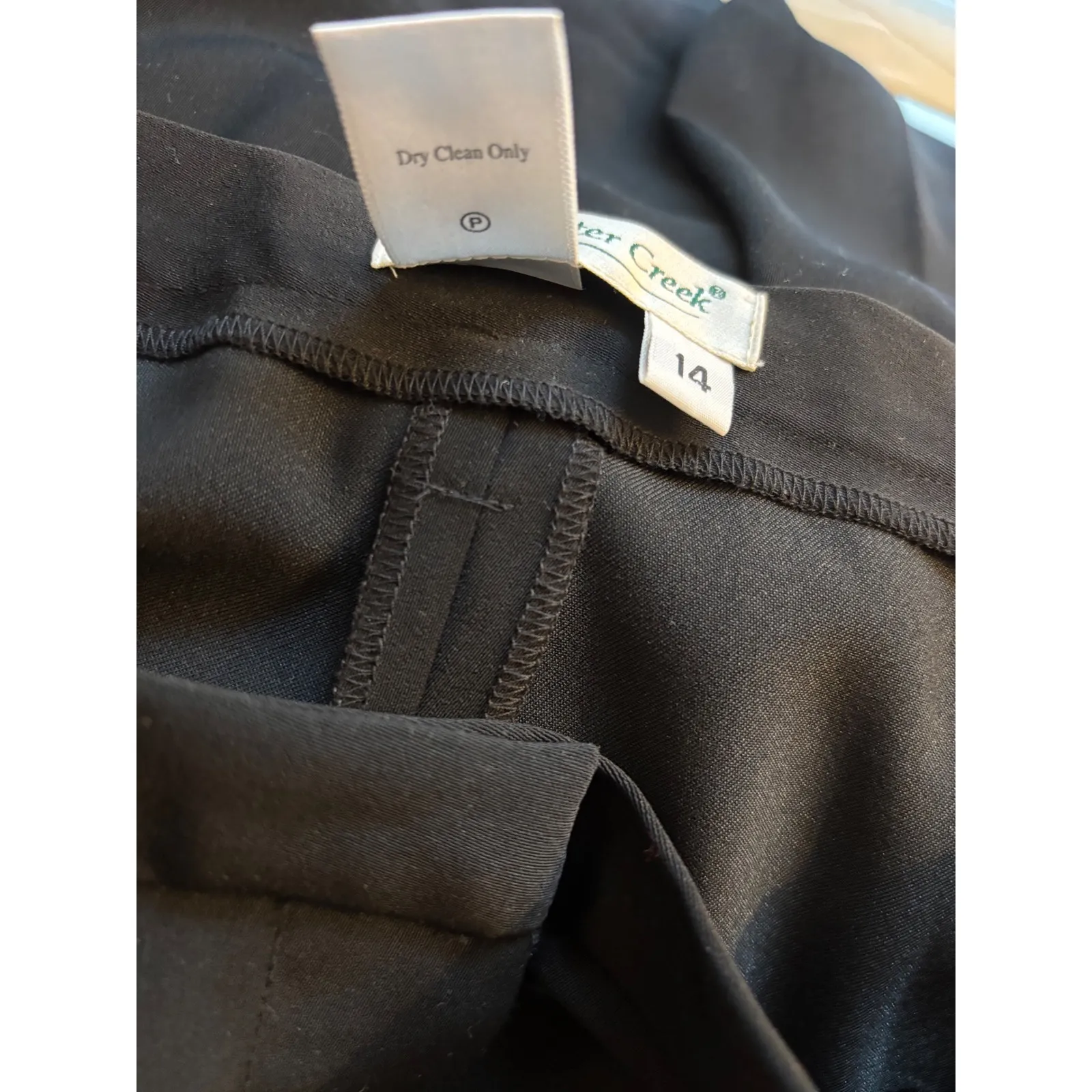 Coldwater Creek NWT Black Tuxedo Pants – Size 14 – Satin Side StripE MSRP $79 - Image 4