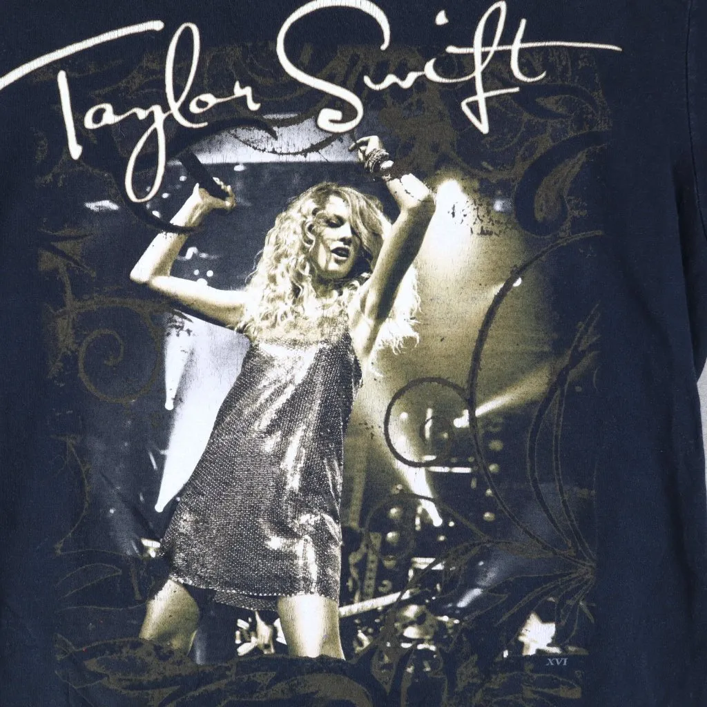 Taylor Swift 2009 Fearless Concert Tour Womens Size Small T-Shirt Cotton Black‎ - Image 2