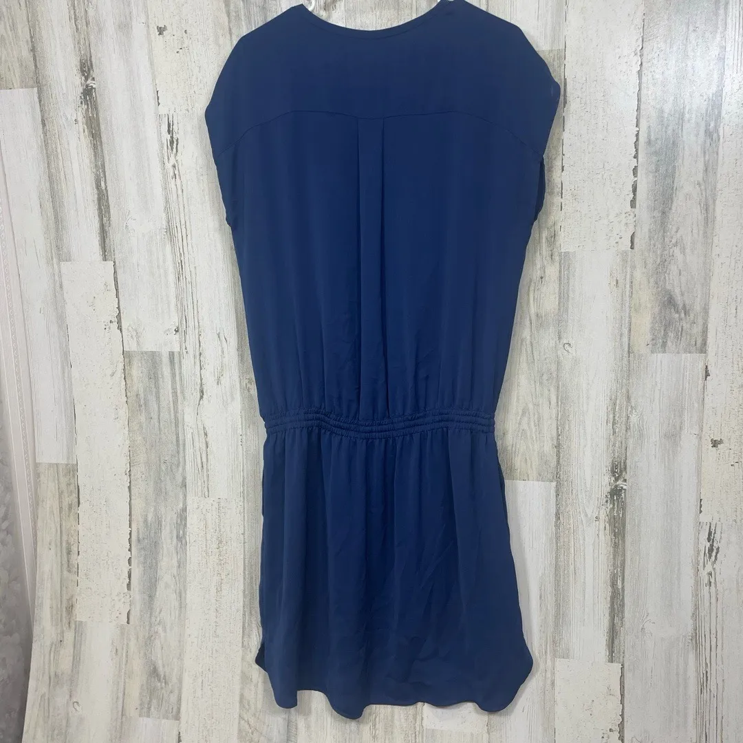 Vince Utility Drawstring Waist Shirt Dress Deep Navy Size Minimalist Casual Blue Size M - Image 8