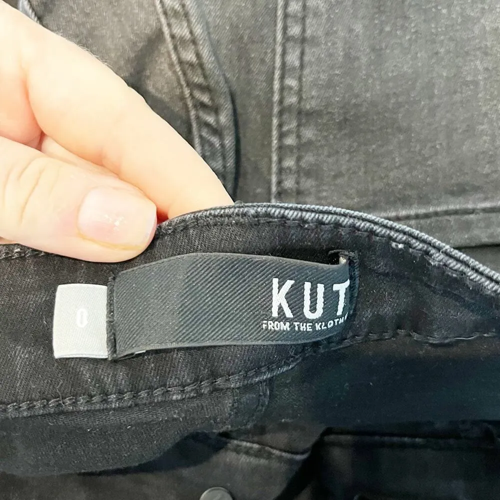 Kut from the Kloth Fab Ab Rachel High Rise Button Fly Mom Jeans Black 0 - Image 3