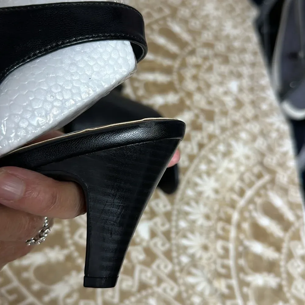 ALFANI Womens Black Padded Step Flex Peep Toe Stacked Heel Buckle Bootie 9.5 - Image 9