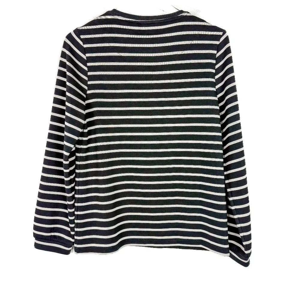 NWT Chico's Zenergy Soft Scuba Stripe Long Sleeve Top Black 0 Size Small NEW - Image 8