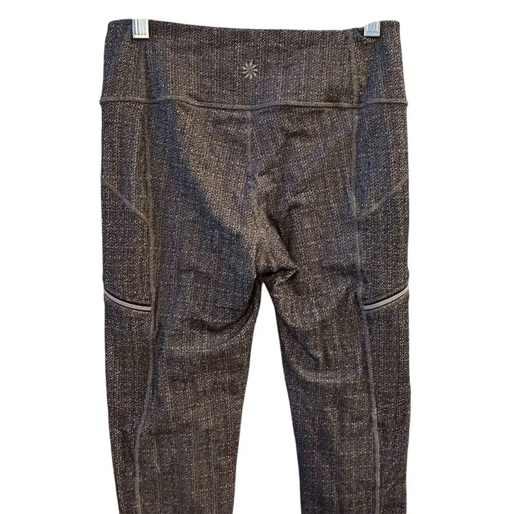 Athleta Women's Gray Herringbone Capri Leggings Size S Activewear - Image 7