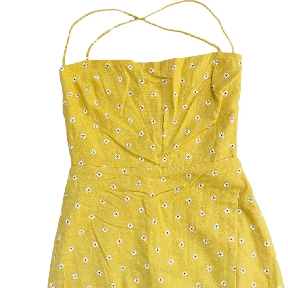NWT Majorelle Yellow Daisy Lace Up Midi Dress - XXS - Image 85