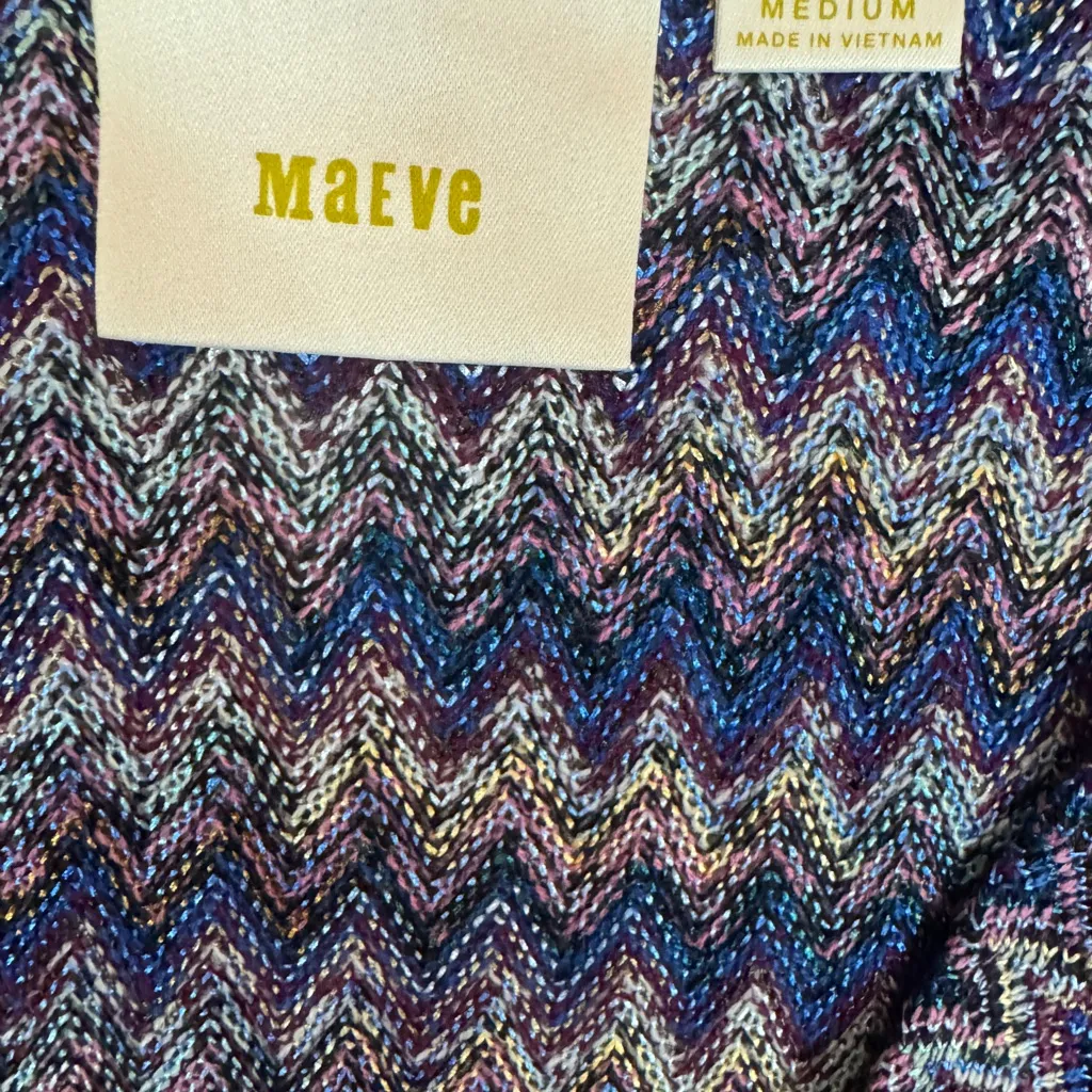 Maeve Multicolor Chevron Knit Top Size Medium - Image 13