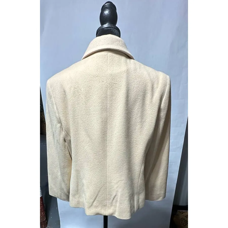 Louben Pale Yellow‎ Wool Blazer size 14 Petite Yellow - Image 2