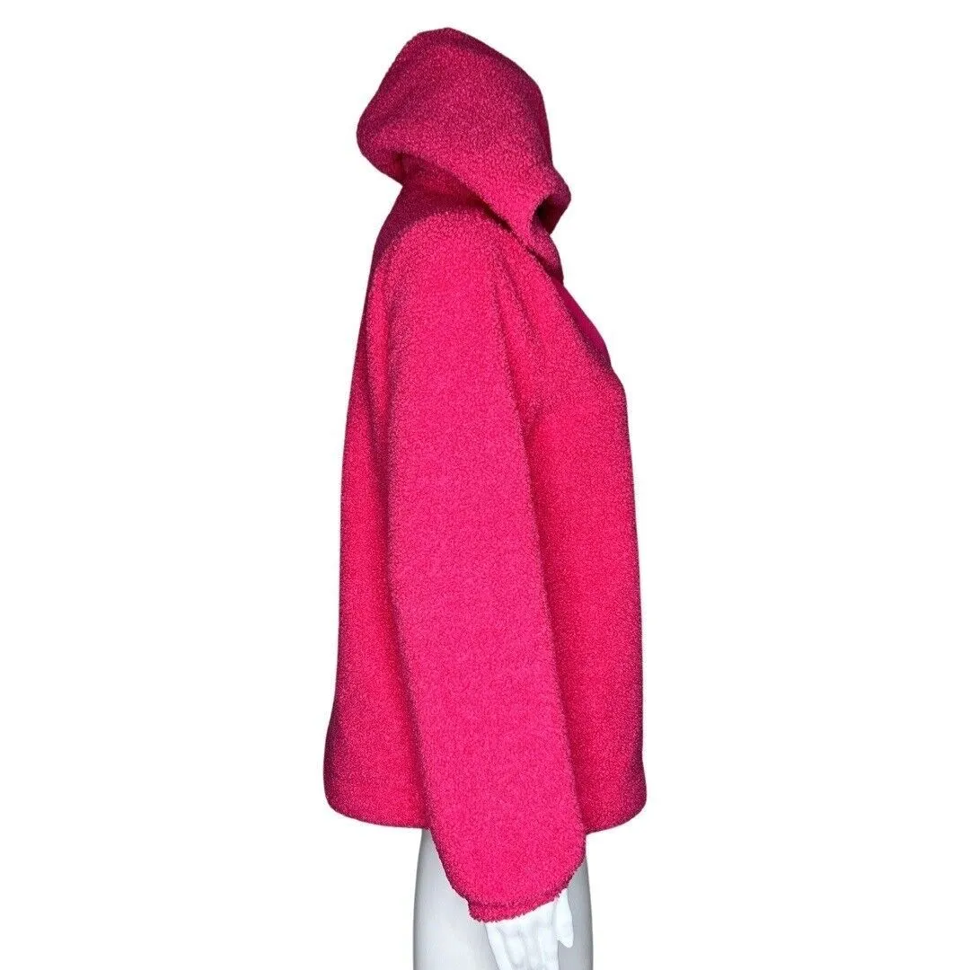 Loft Sweatshirt Womens Small Pink Fluffy‎ Fleece Hoodie Cozy Casual Loungewear - Image 2