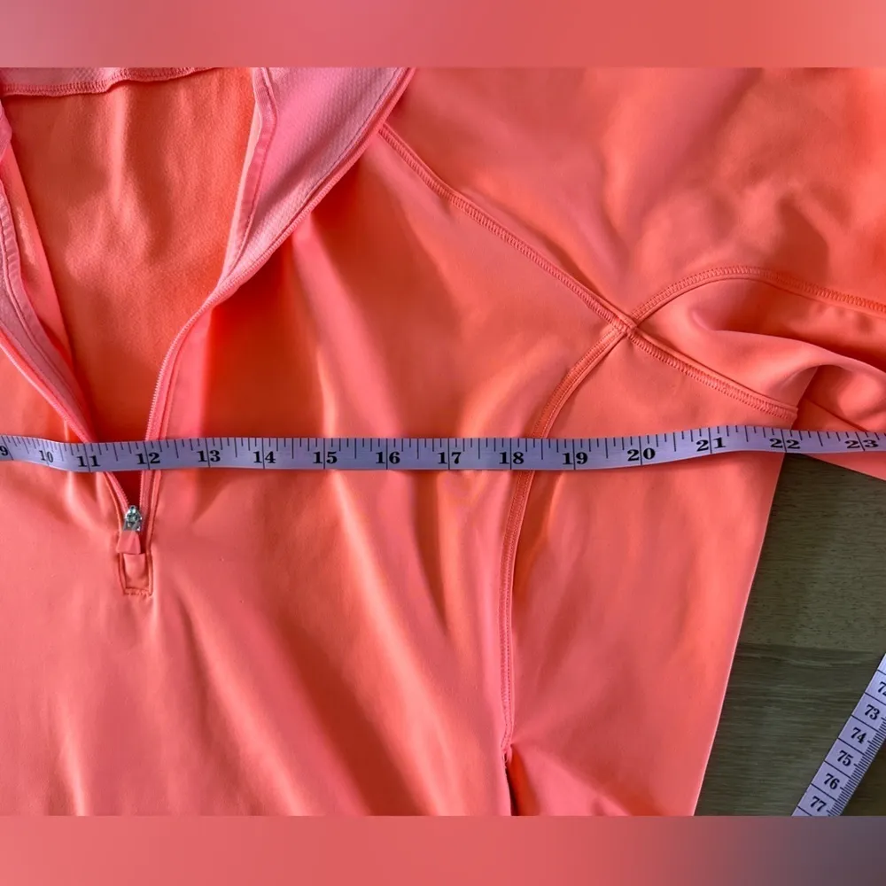 Athleta Whittier Peak Half Zip Pullover neon coral volt size XL - Image 11