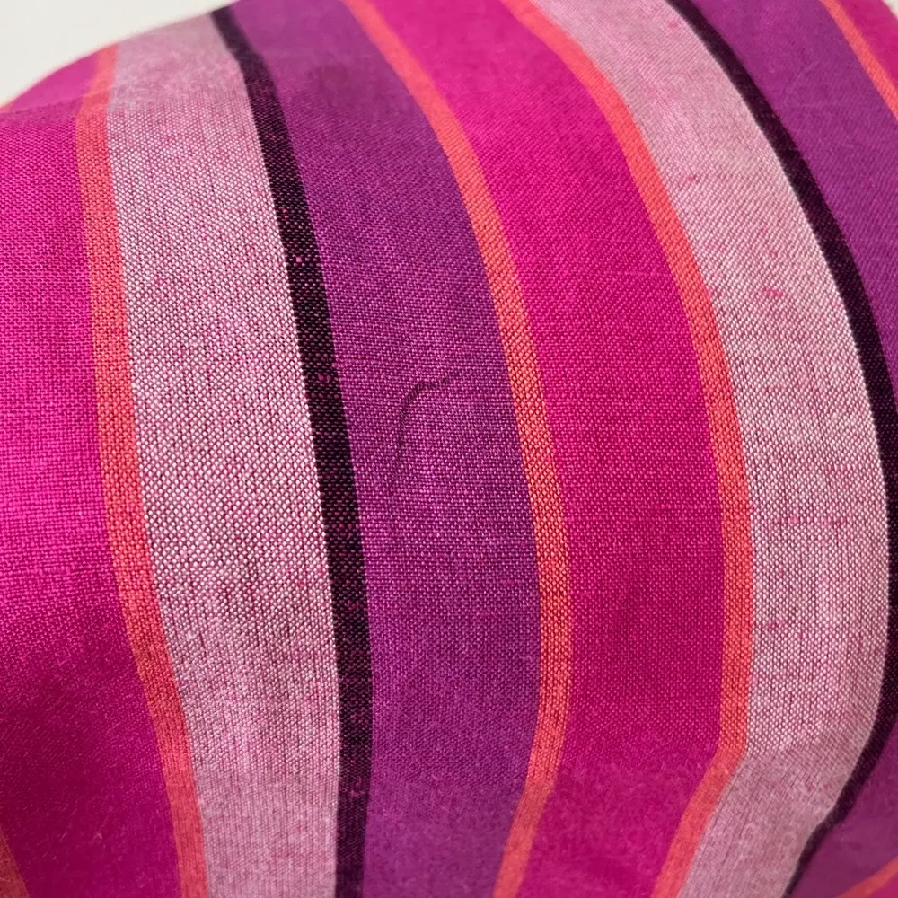 Tommy Hilfiger Linen Striped Orange Pink and Purple Sleeveless Polo Dress - Image 6