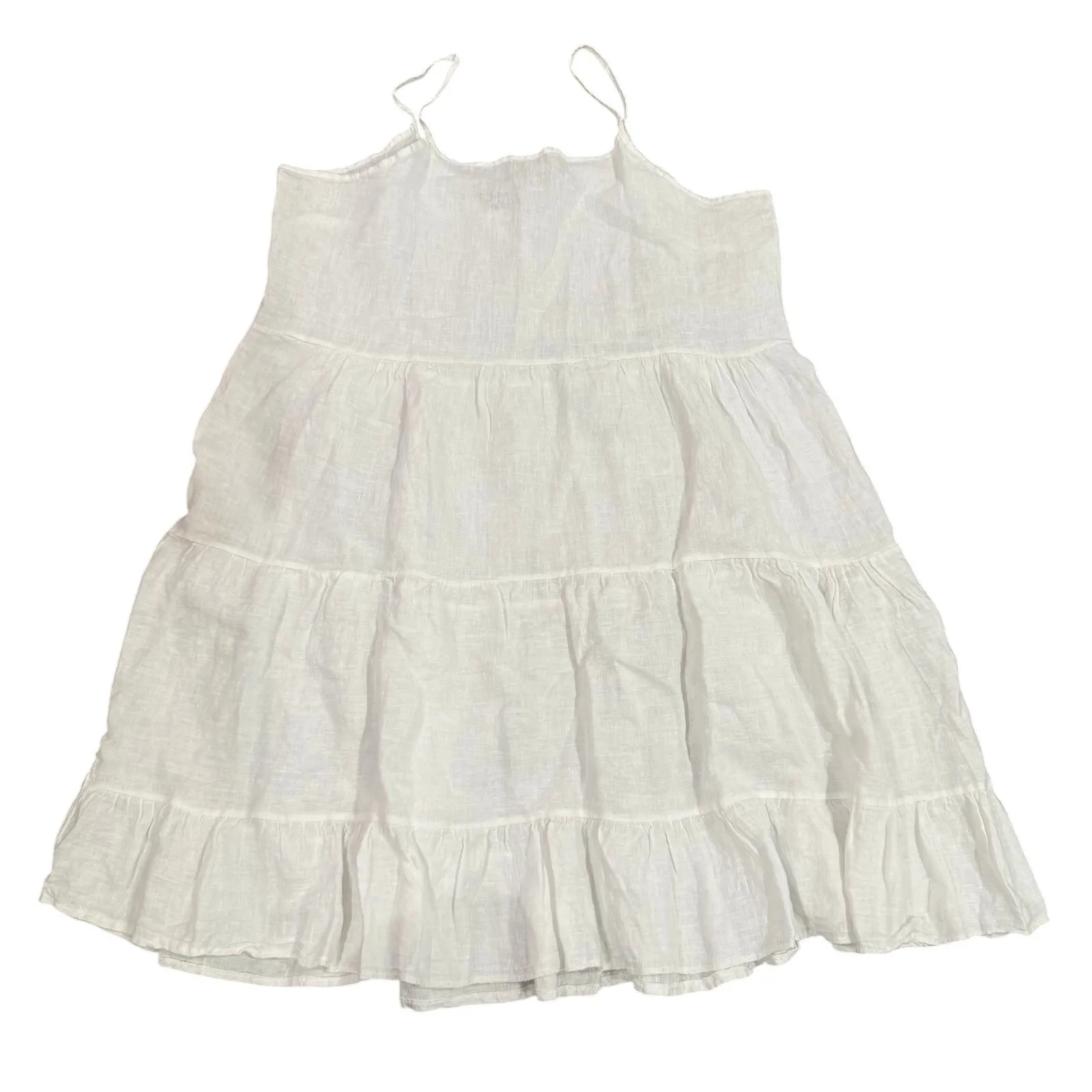 Valentina Naldi Made in Italy Linen Swim Cover Up in White, Size L White Size L - Image 4