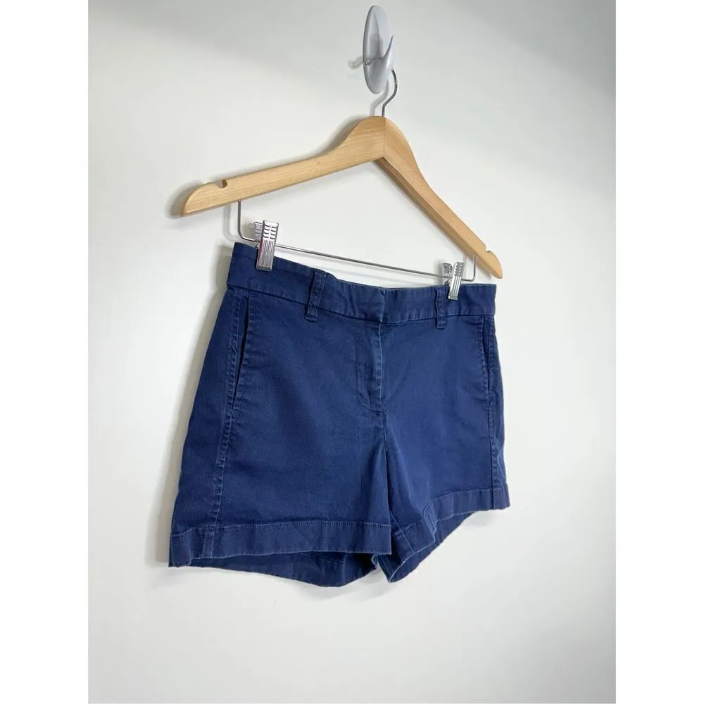 J. Crew Shorts Womens 2 Navy Blue‎ Chino With Pockets Blue - Image 2