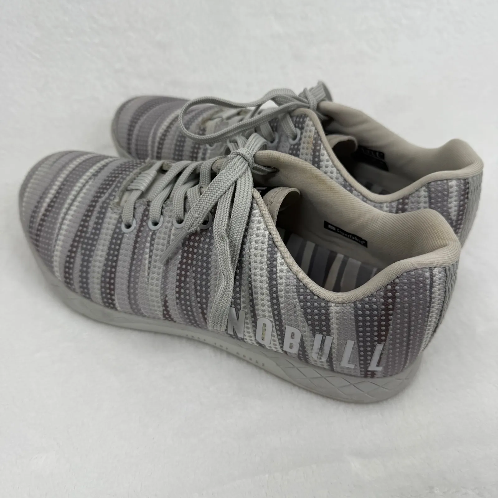 NOBULL Training‎ Shoes Women's Size 10.5 Gray Stripe Trainer Sneakers - Image 9