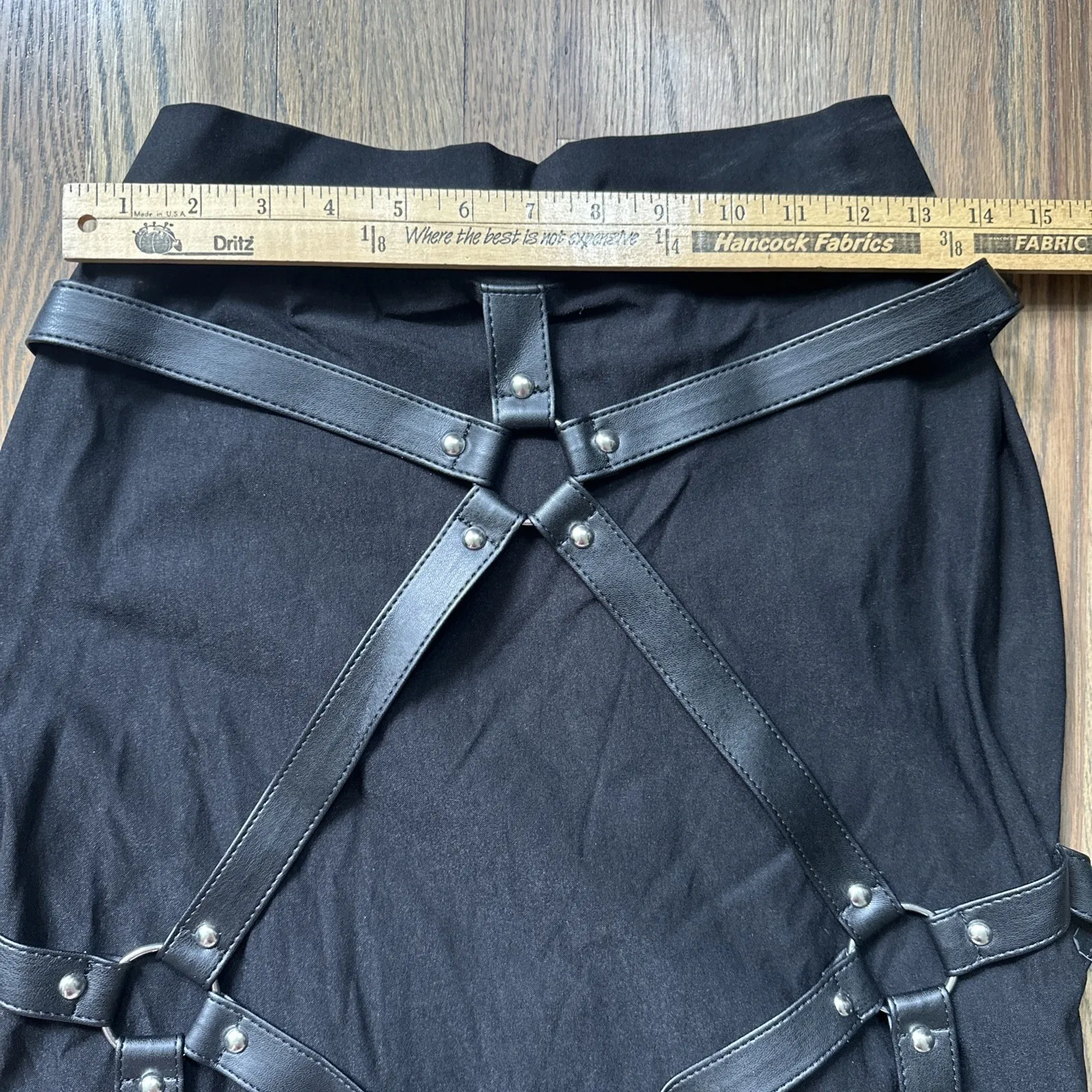 Gothic Skirt Rave Strappy Sexy Lip Service Y2K Tripp Killstar Bondage Chains Black - Image 5