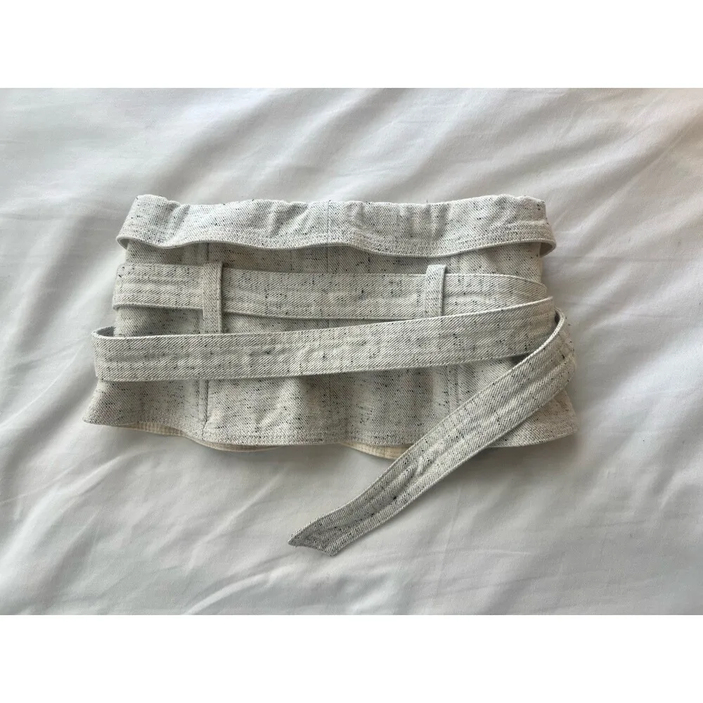 ISABEL MARANT Erika Canvas Cotton Corset Waist Wide Belt Size 34 - Image 12