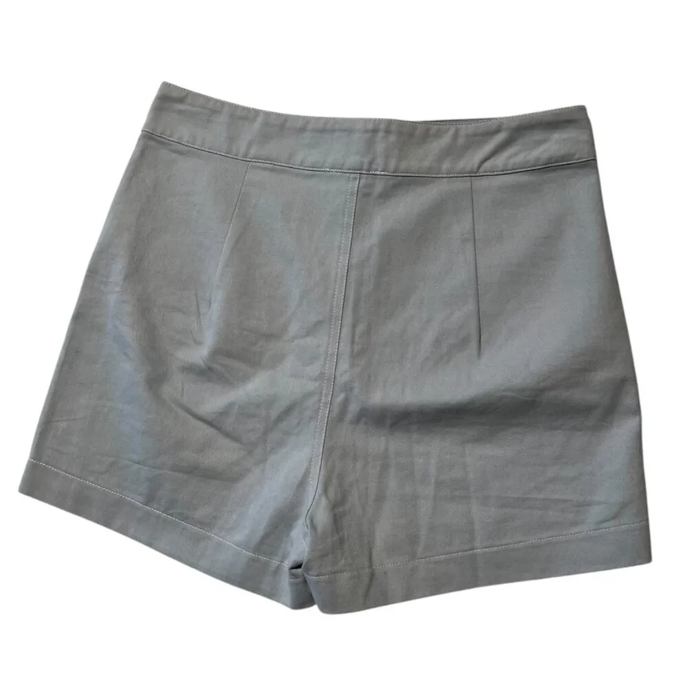 Altar'd State Women's M Blue Chino High Rise Shorts Casual Classic Cotton Summer - Image 3