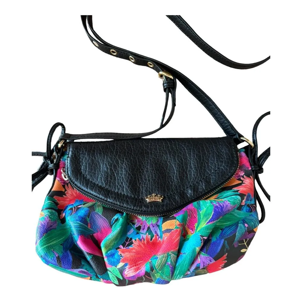 Juicy Couture floral tropical envelope style crossbody bag with hot pink lining - Image 4