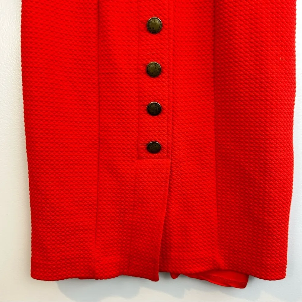 Maeve Red Quilted Button Front Sleeveless Sheath/Pencil Dress Size Small - Image 10