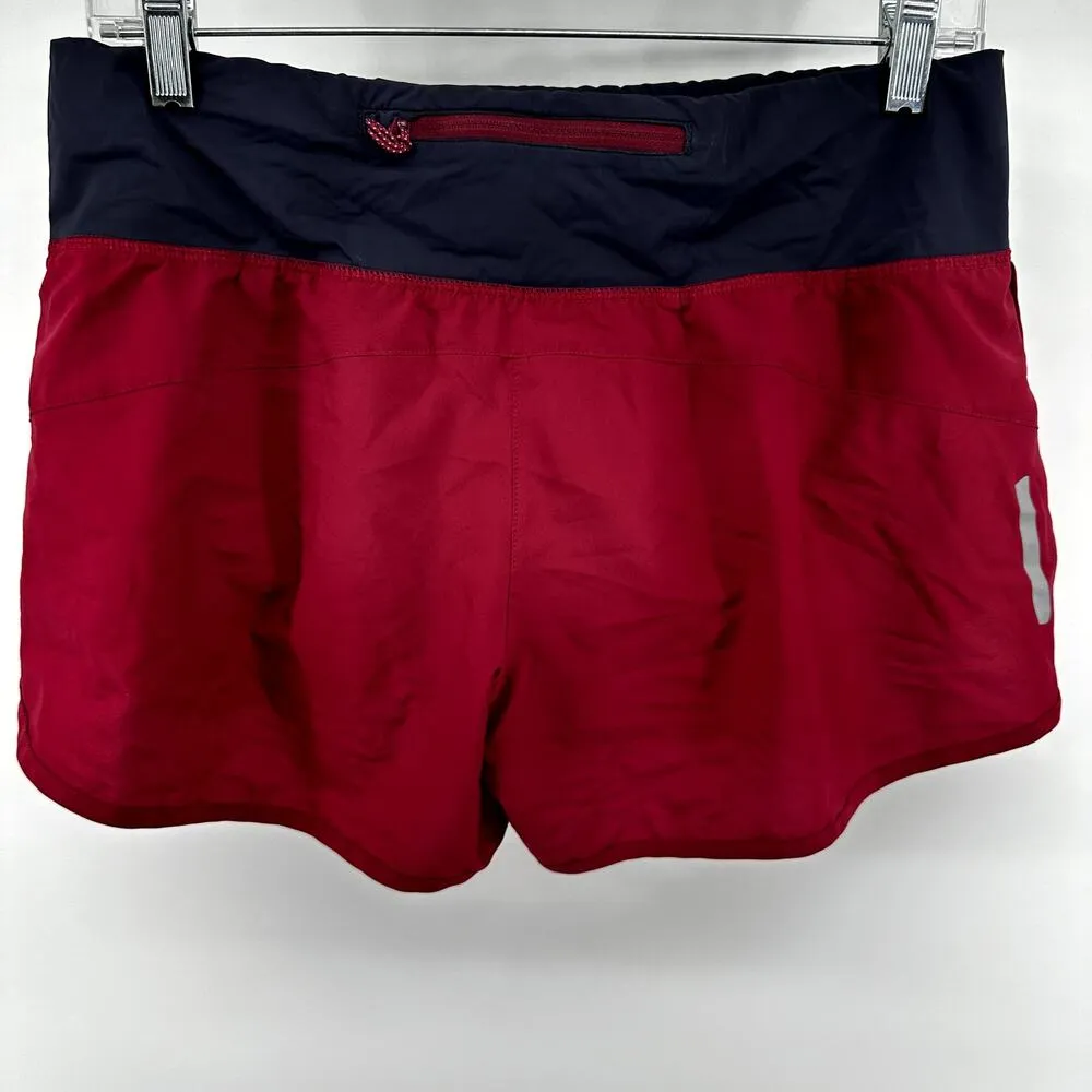 Salomon Alfa Trail Running Short Pull On Stretch Colorblock Pink Navy Medium - Image 6