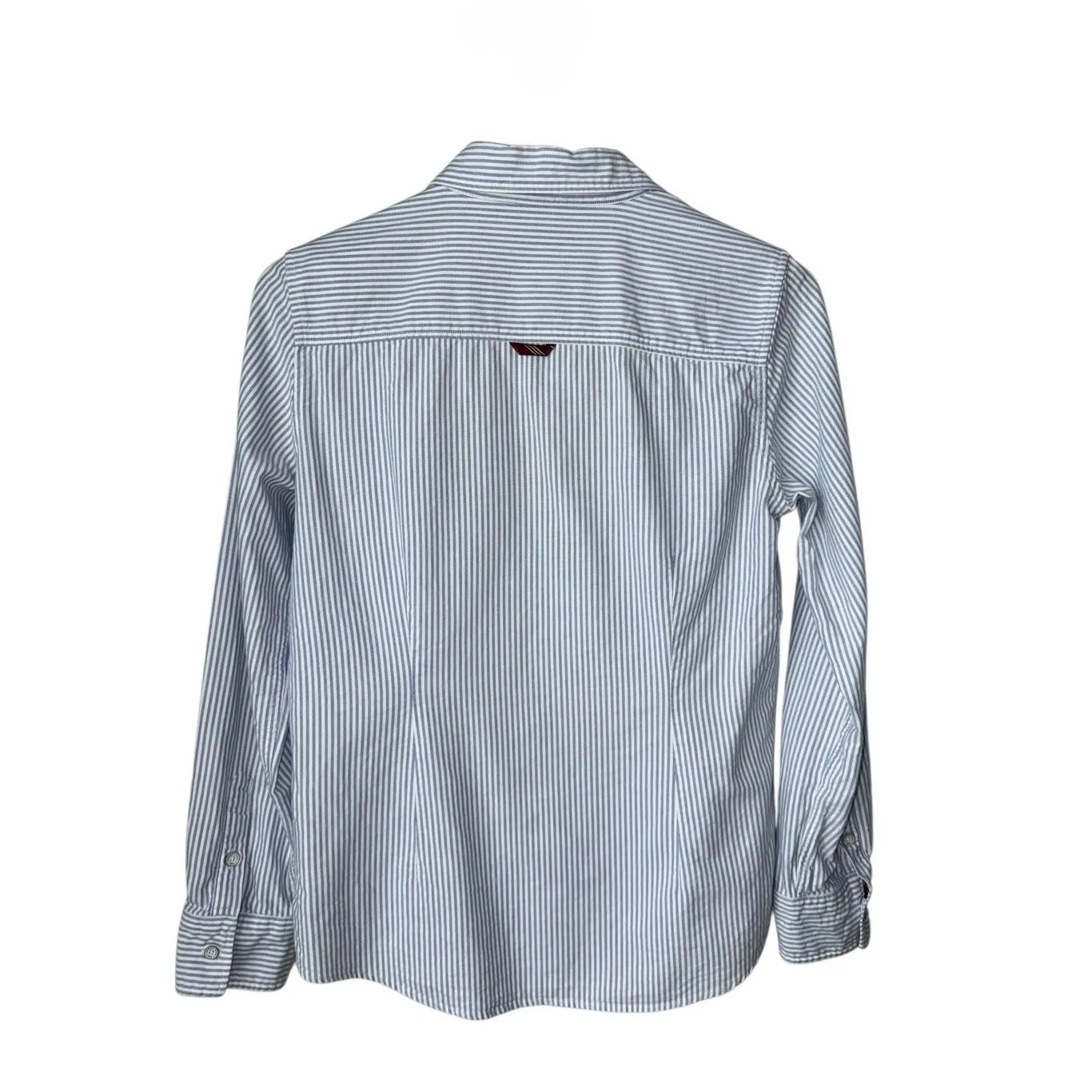 Brooks Brothers Blue & White Striped Oxford Button Up Shirt Size M/10 - Image 3